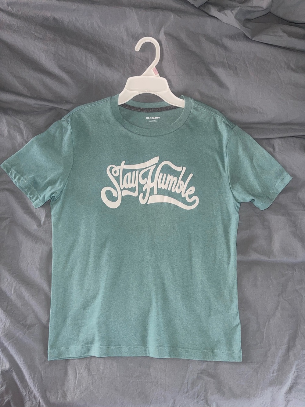 Old Navy Teal Graphic 'Stay Humble' Short Sleeve Tee